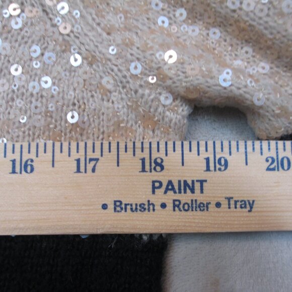 New J Crew Black Gold Stripe Crewneck Sweater Sequin Wool Mohair Blend Sweater M - Picture 8 of 9